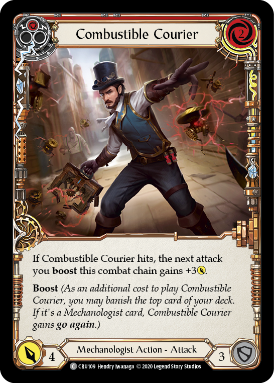 Combustible Courier (Red) [CRU109] (Crucible of War)  1st Edition Normal | Arkham Games and Comics