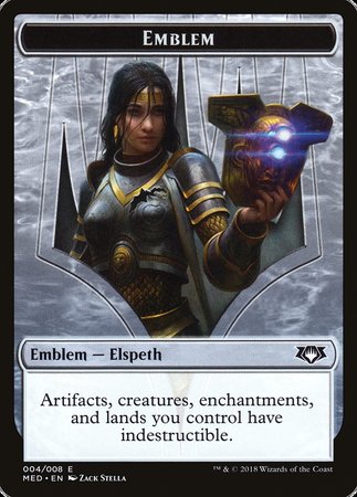 Emblem - Elspeth, Knight-Errant [Mythic Edition Tokens] | Arkham Games and Comics