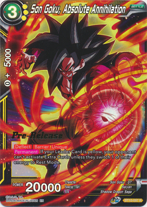 Son Goku, Absolute Annihilation (BT10-097) [Rise of the Unison Warrior Prerelease Promos] | Arkham Games and Comics