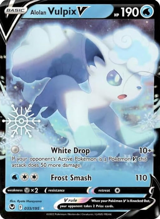 Alolan Vulpix V (033/195) (Holiday Calendar) [Sword & Shield: Silver Tempest] | Arkham Games and Comics