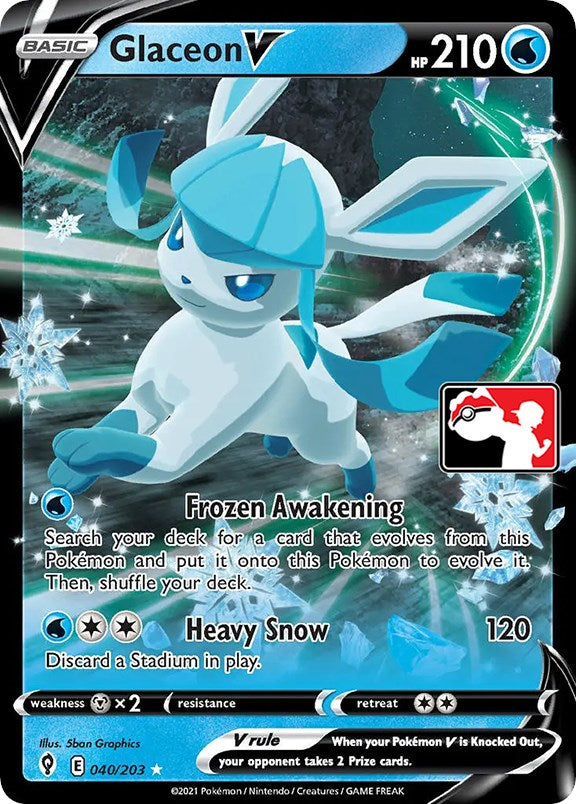 Glaceon V (040/203) [Prize Pack Series One] | Arkham Games and Comics