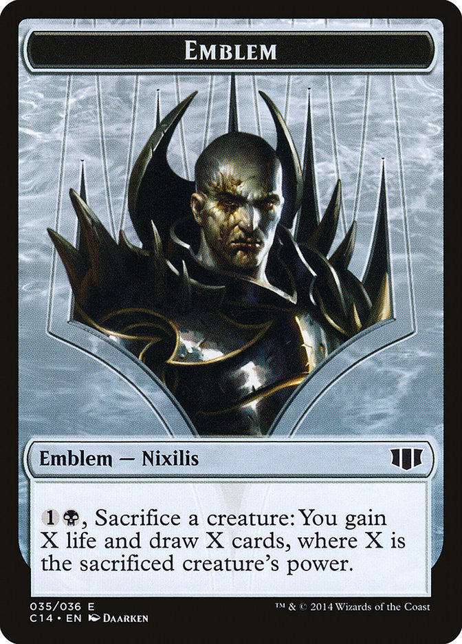 Ob Nixilis of the Black Oath Emblem // Zombie (016/036) Double-sided Token [Commander 2014 Tokens] | Arkham Games and Comics