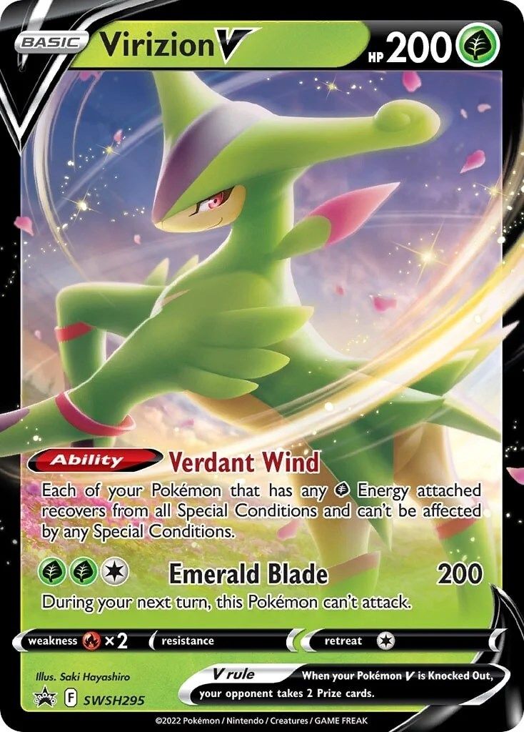 Virizion V (SWSH295) (Jumbo Card) [Sword & Shield: Black Star Promos] | Arkham Games and Comics