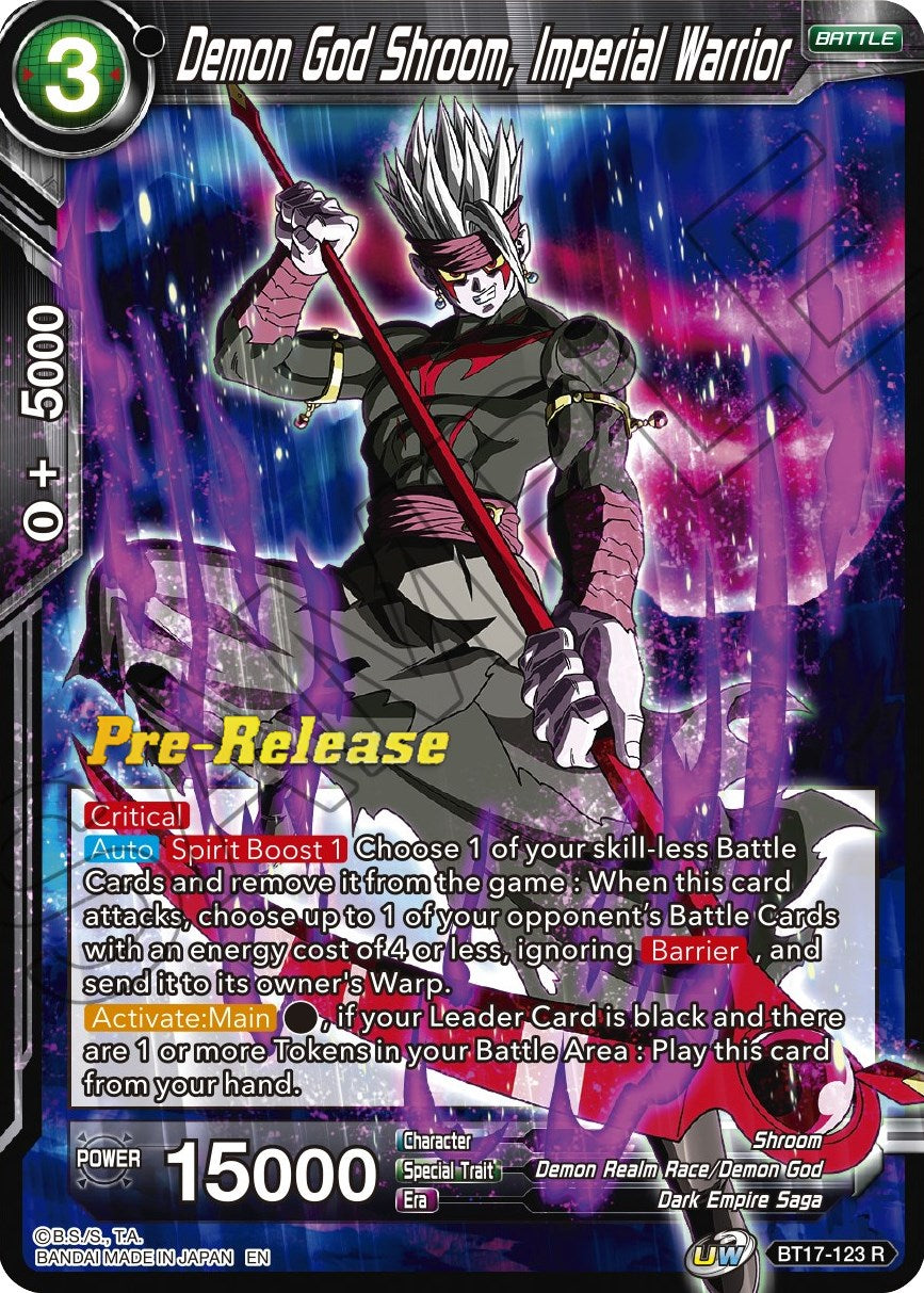 Demon God Shroom, Imperial Warrior (BT17-123) [Ultimate Squad Prerelease Promos] | Arkham Games and Comics