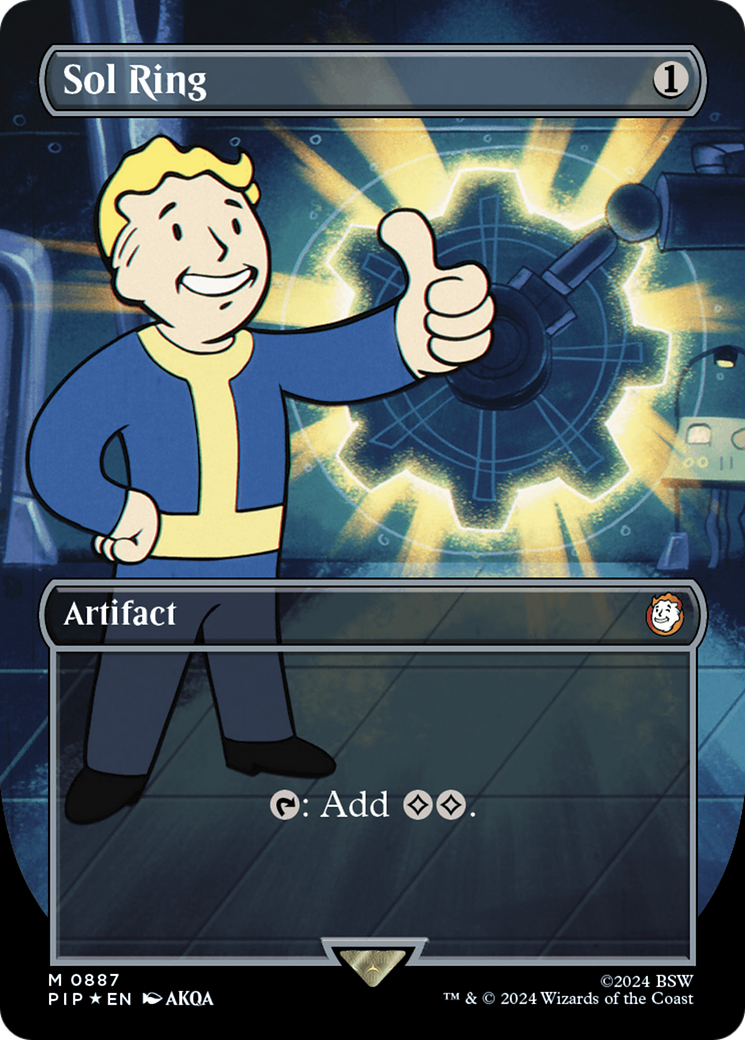 Sol Ring (Borderless) (Surge Foil) [Fallout] | Arkham Games and Comics