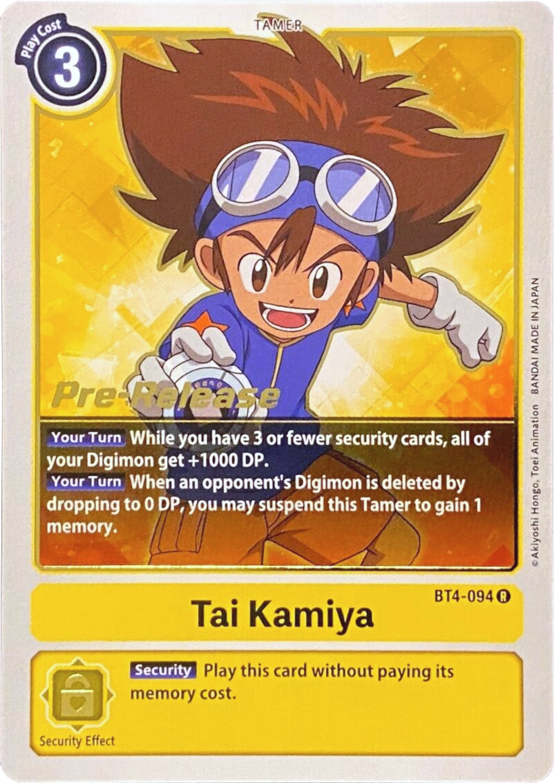 Tai Kamiya [BT4-094] [Great Legend Pre-Release Promos] | Arkham Games and Comics