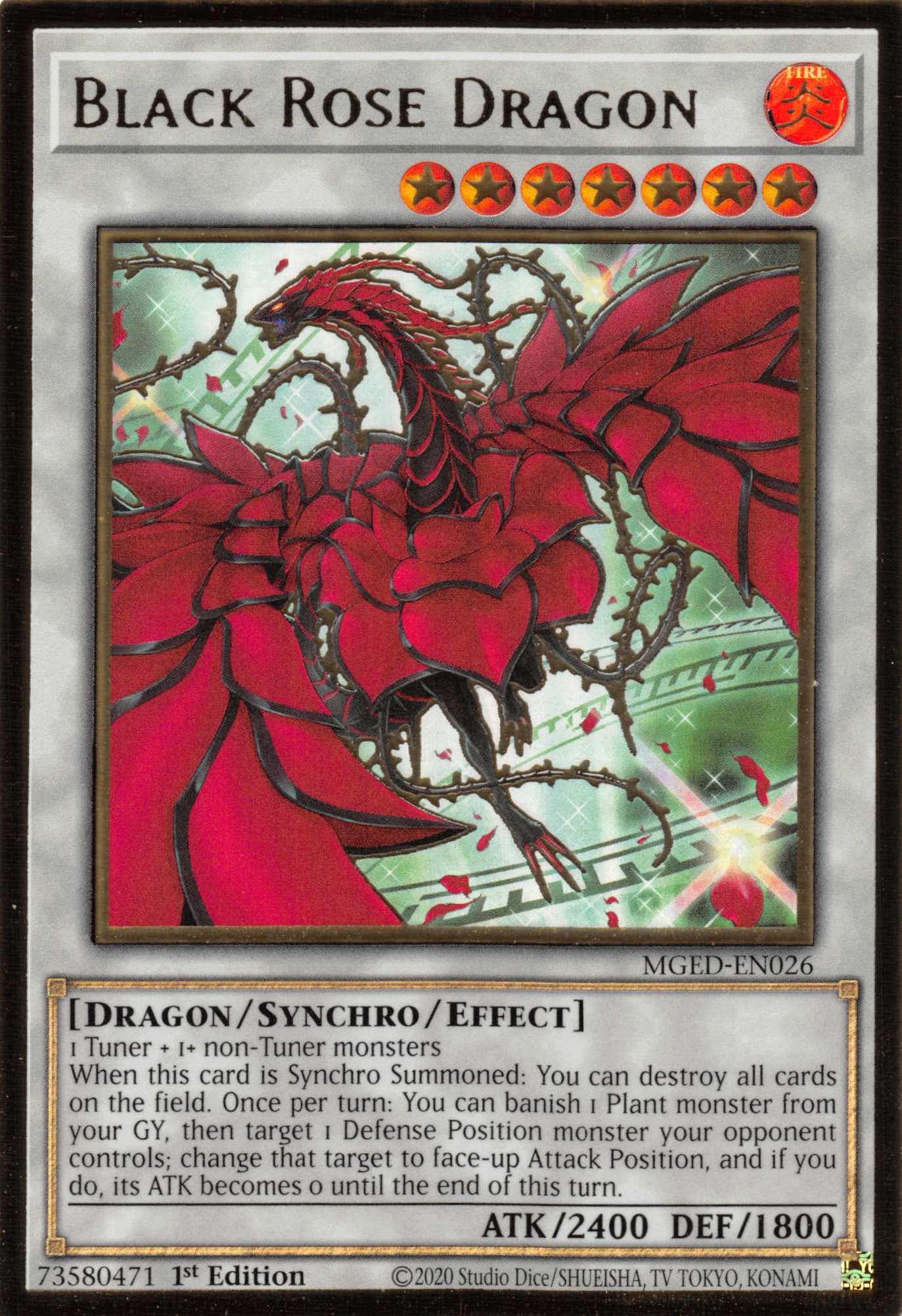 Black Rose Dragon (Alternate Art) [MGED-EN026] Gold Rare | Arkham Games and Comics