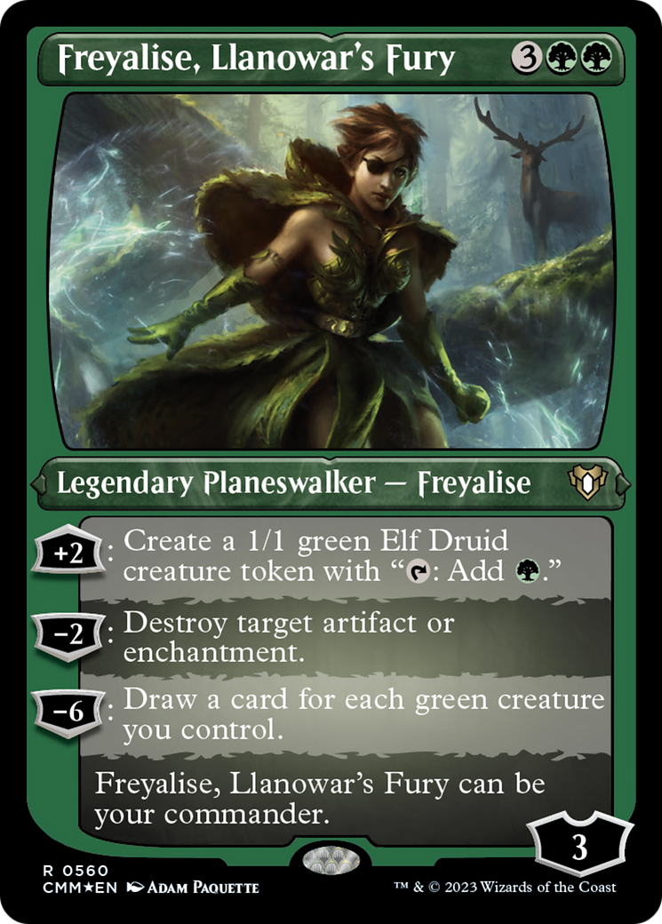 Freyalise, Llanowar's Fury (Foil Etched) [Commander Masters] | Arkham Games and Comics