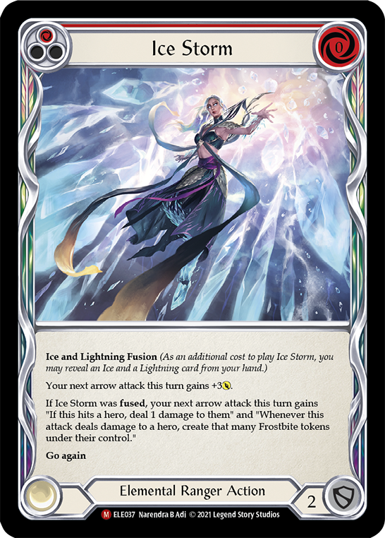 Ice Storm [ELE037] (Tales of Aria)  1st Edition Rainbow Foil | Arkham Games and Comics