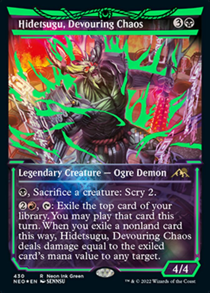 Hidetsugu, Devouring Chaos (Neon Ink Green) [Kamigawa: Neon Dynasty] | Arkham Games and Comics