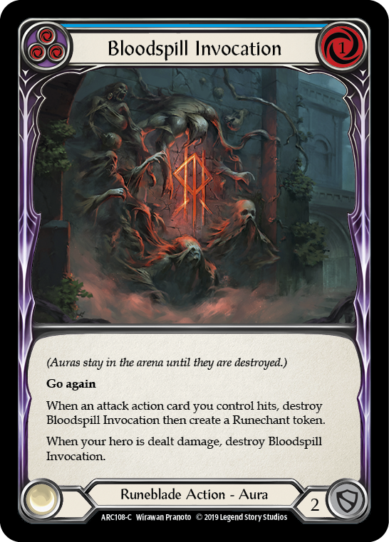 Bloodspill Invocation (Blue) [ARC108-C] (Arcane Rising)  1st Edition Rainbow Foil | Arkham Games and Comics