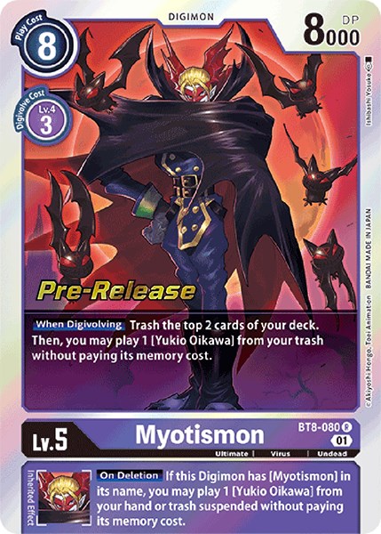 Myotismon [BT8-080] [New Awakening Pre-Release Cards] | Arkham Games and Comics