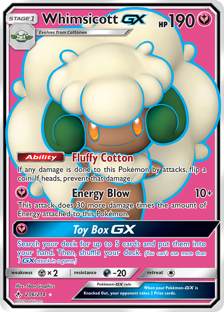 Whimsicott GX (206/214) [Sun & Moon: Unbroken Bonds] | Arkham Games and Comics