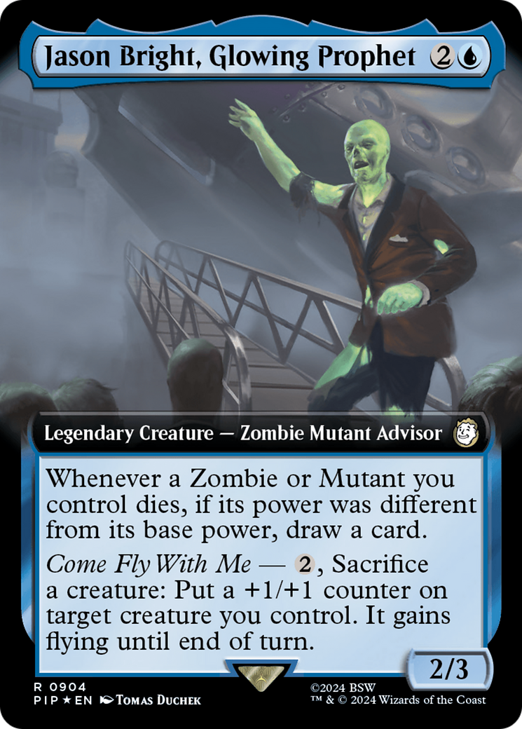 Jason Bright, Glowing Prophet (Extended Art) (Surge Foil) [Fallout] | Arkham Games and Comics