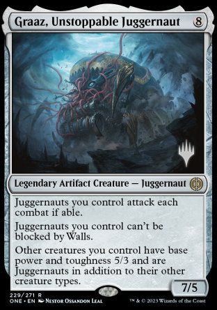 Graaz, Unstoppable Juggernaut (Promo Pack) [Phyrexia: All Will Be One Promos] | Arkham Games and Comics