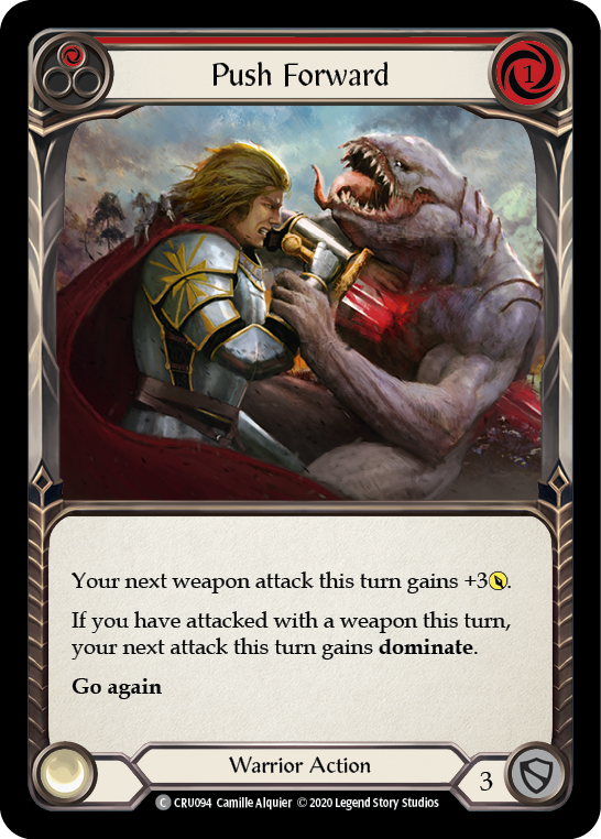 Push Forward (Red) [CRU094] (Crucible of War)  1st Edition Rainbow Foil | Arkham Games and Comics