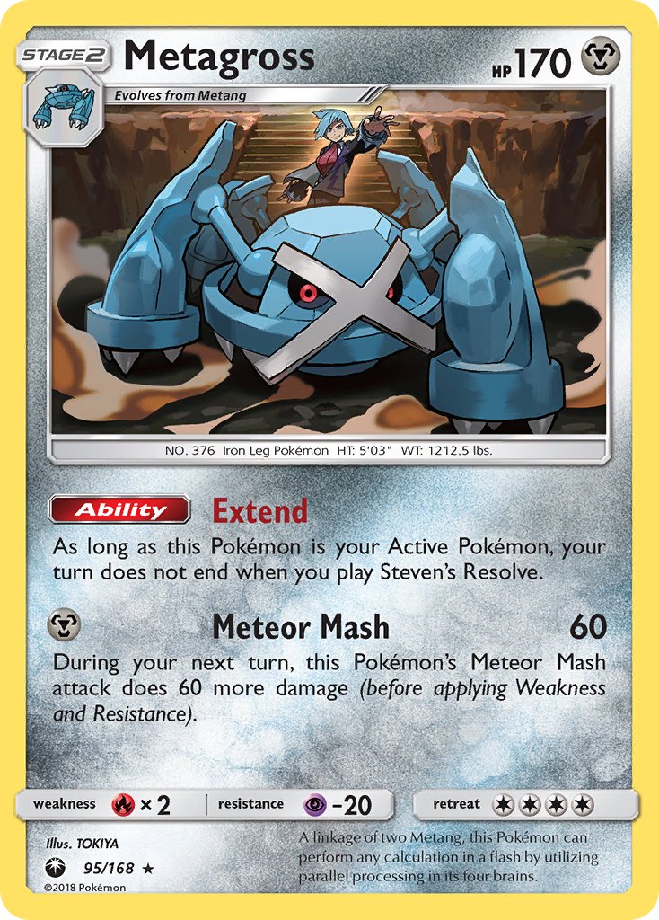 Metagross (95/168) (Prerelease Kit Exclusive) (Theme Deck Exclusive) [Sun & Moon: Celestial Storm] | Arkham Games and Comics