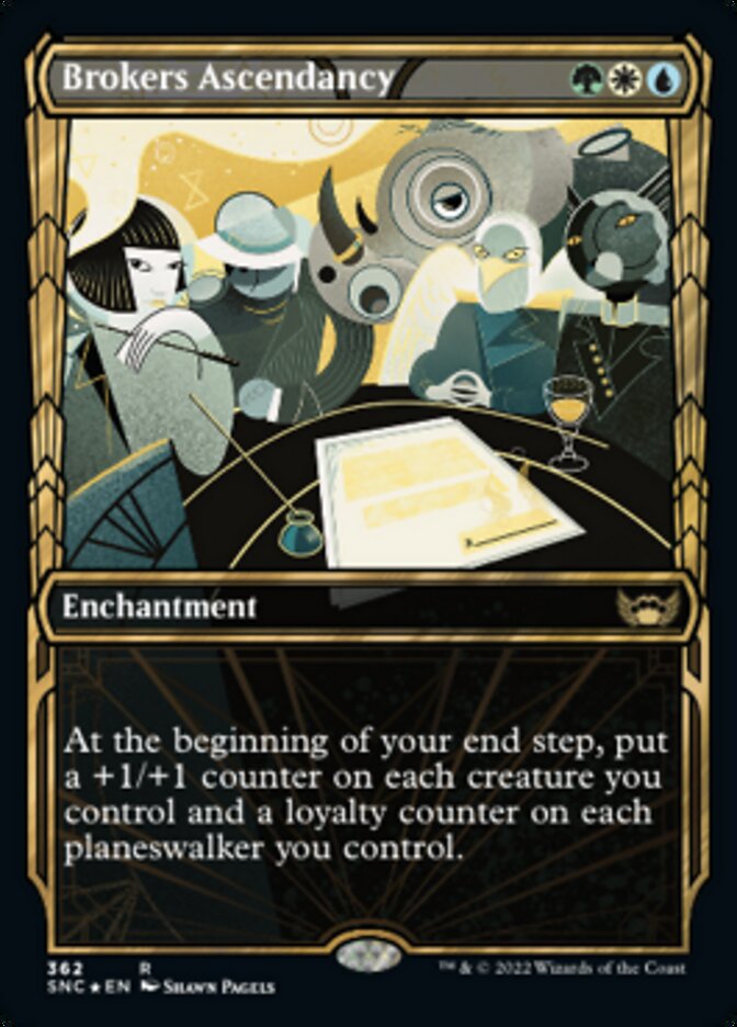 Brokers Ascendancy (Showcase Golden Age Gilded Foil) [Streets of New Capenna] | Arkham Games and Comics