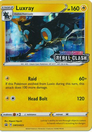 Luxray (SWSH023) (Staff Prerelease Promo) [Sword & Shield: Black Star Promos] | Arkham Games and Comics