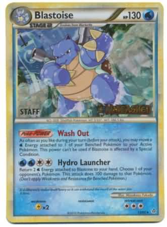 Blastoise (13/95) (Staff Prerelease Promo) [HeartGold & SoulSilver: Black Star Promos] | Arkham Games and Comics