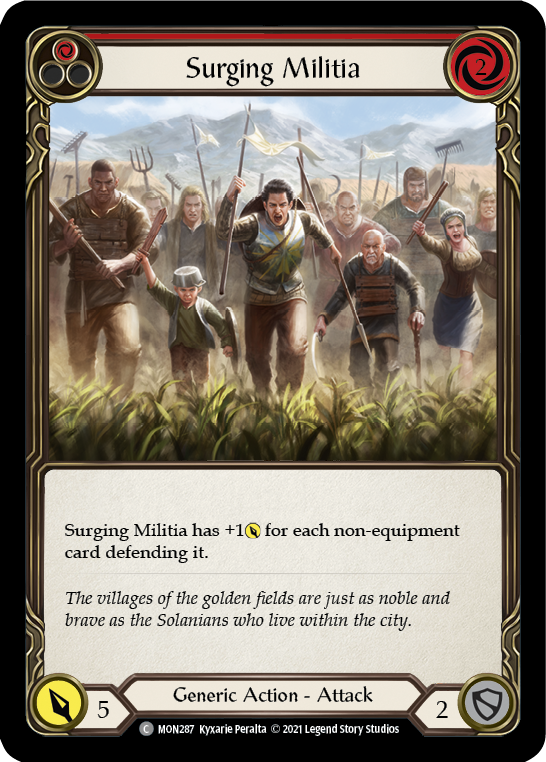 Surging Militia (Red) [MON287-RF] (Monarch)  1st Edition Rainbow Foil | Arkham Games and Comics