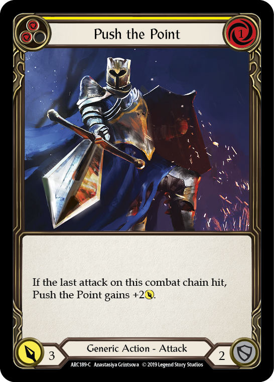 Push the Point (Yellow) [ARC189-C] (Arcane Rising)  1st Edition Rainbow Foil | Arkham Games and Comics