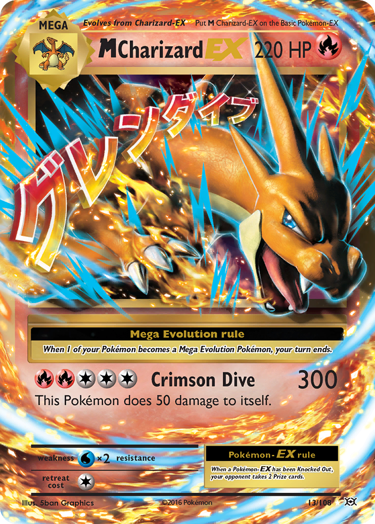 M Charizard EX (13/108) [XY: Evolutions] | Arkham Games and Comics