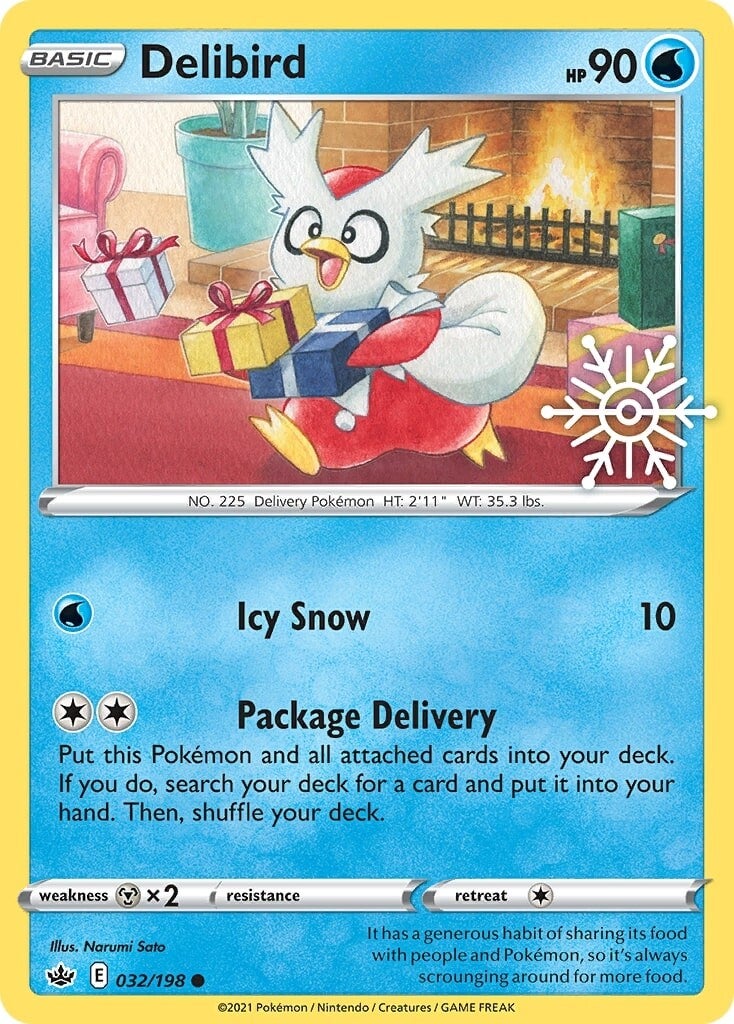 Delibird (032/198) (Holiday Calendar) [Sword & Shield: Chilling Reign] | Arkham Games and Comics