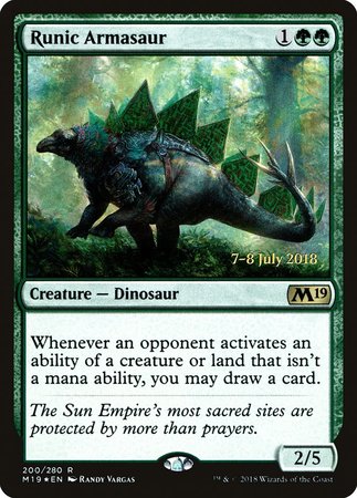 Runic Armasaur [Core Set 2019 Promos] | Arkham Games and Comics