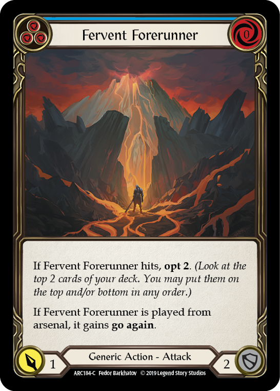 Fervent Forerunner (Blue) [ARC184-C] (Arcane Rising)  1st Edition Normal | Arkham Games and Comics