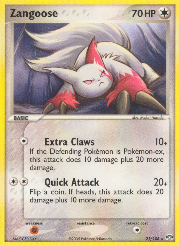 Zangoose (21/106) [EX: Emerald] | Arkham Games and Comics