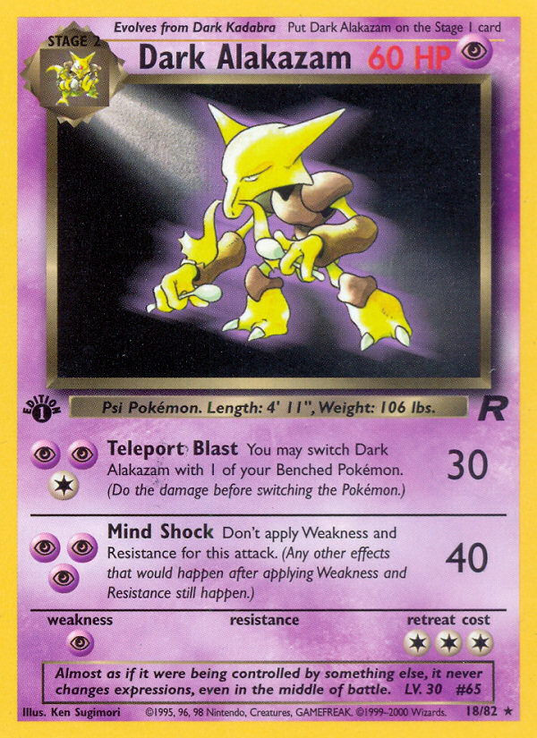 Dark Alakazam (18/82) [Team Rocket 1st Edition] | Arkham Games and Comics