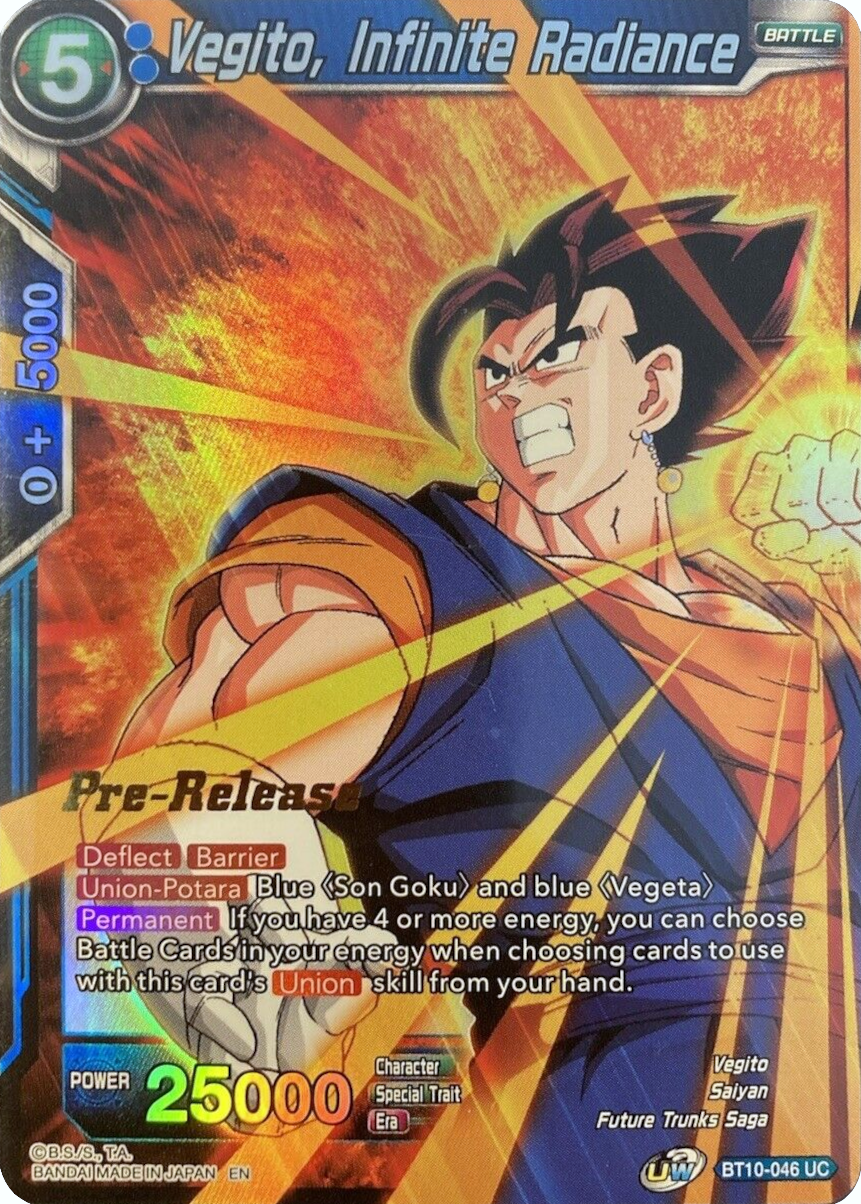 Vegito, Infinite Radiance (BT10-046) [Rise of the Unison Warrior Prerelease Promos] | Arkham Games and Comics