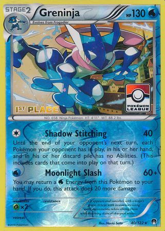 Greninja (40/122) (League Promo 1st Place) [XY: BREAKpoint] | Arkham Games and Comics