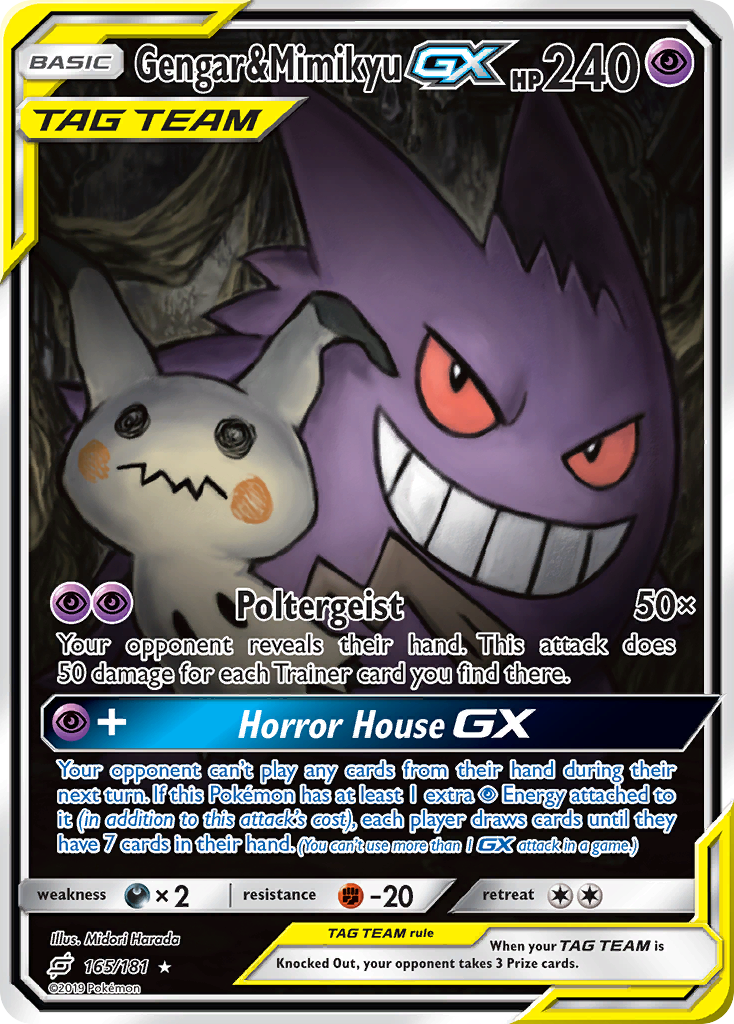 Gengar & Mimikyu GX (165/181) [Sun & Moon: Team Up] | Arkham Games and Comics