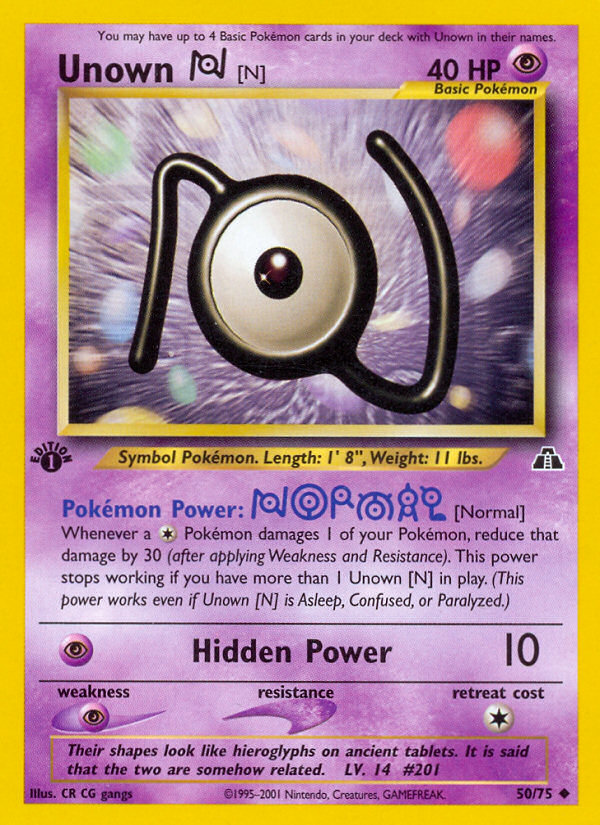 Unown [N] (50/75) [Neo Discovery 1st Edition] | Arkham Games and Comics