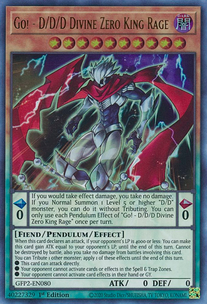 Go! - D/D/D Divine Zero King Rage [GFP2-EN080] Ultra Rare | Arkham Games and Comics