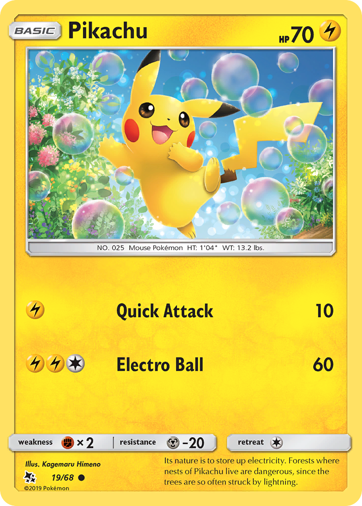 Pikachu (19/68) [Sun & Moon: Hidden Fates] | Arkham Games and Comics