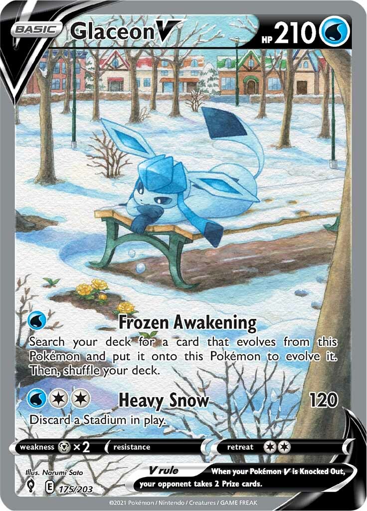 Glaceon V (175/203) [Sword & Shield: Evolving Skies] | Arkham Games and Comics