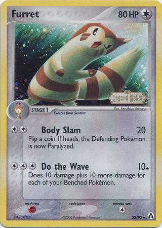 Furret (33/92) (Stamped) [EX: Legend Maker] | Arkham Games and Comics