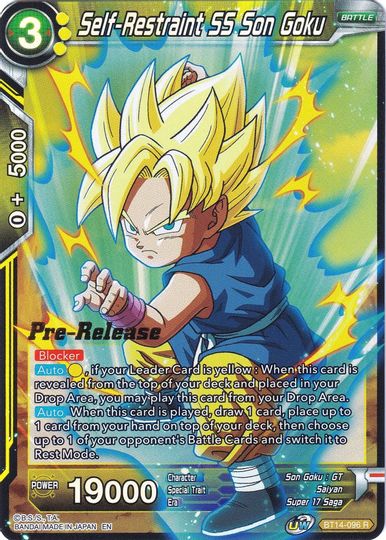 Self-Restraint SS Son Goku (BT14-096) [Cross Spirits Prerelease Promos] | Arkham Games and Comics