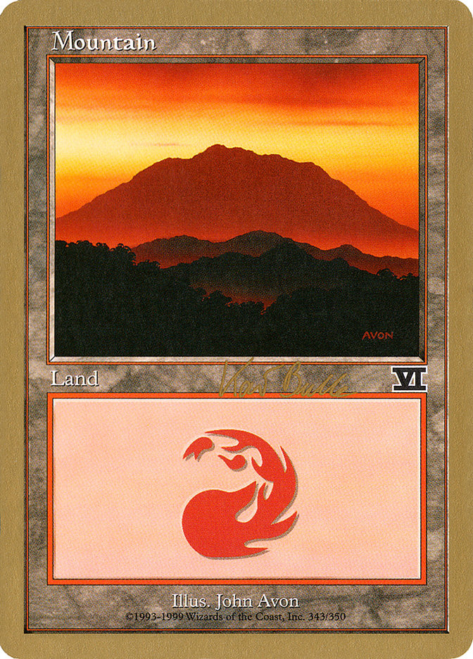 Mountain (kb343) (Kai Budde) [World Championship Decks 1999] | Arkham Games and Comics