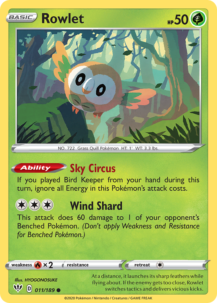 Rowlet (011/189) [Sword & Shield: Darkness Ablaze] | Arkham Games and Comics