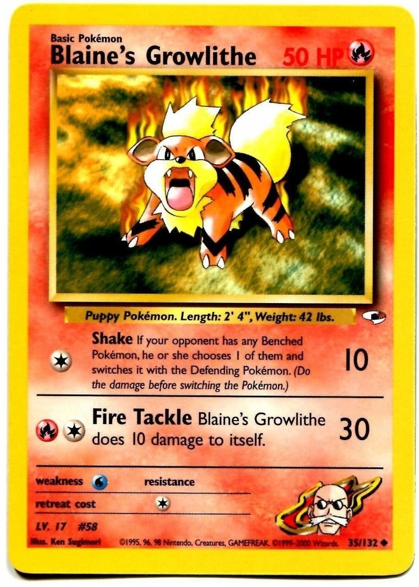Blaine's Growlithe (35/132) [Gym Heroes Unlimited] | Arkham Games and Comics