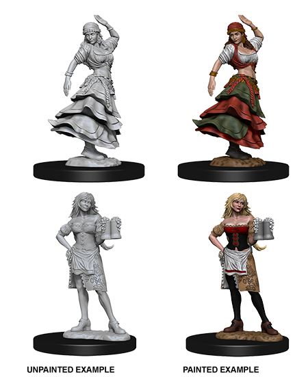 Pathfinder Deep Cuts Unpainted Miniatures: Bartender/Dancing Girl | Arkham Games and Comics