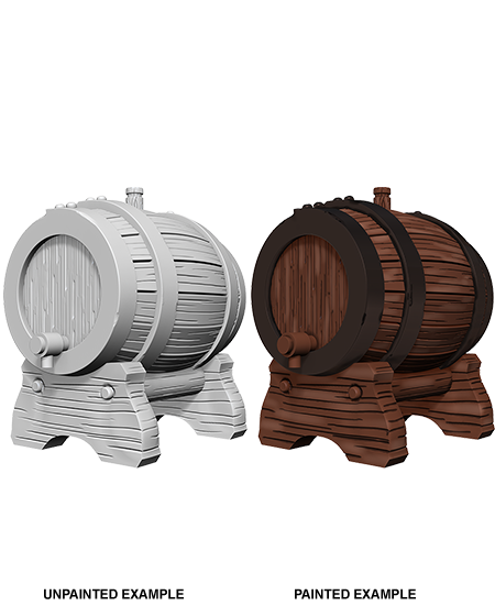 WizKids Deep Cuts Unpainted Miniatures: Keg Barrels | Arkham Games and Comics