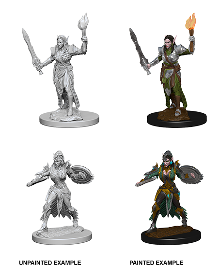 Pathfinder Deep Cuts Unpainted Miniature: Elf Female Fighter | Arkham Games and Comics