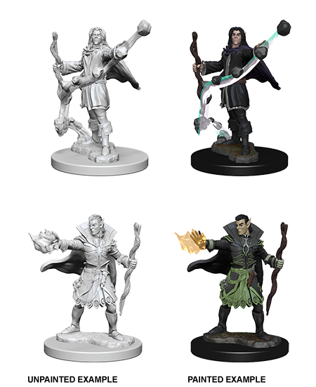 Pathfinder Deep Cuts Unpainted Miniatures: Elf Male Sorcerer | Arkham Games and Comics