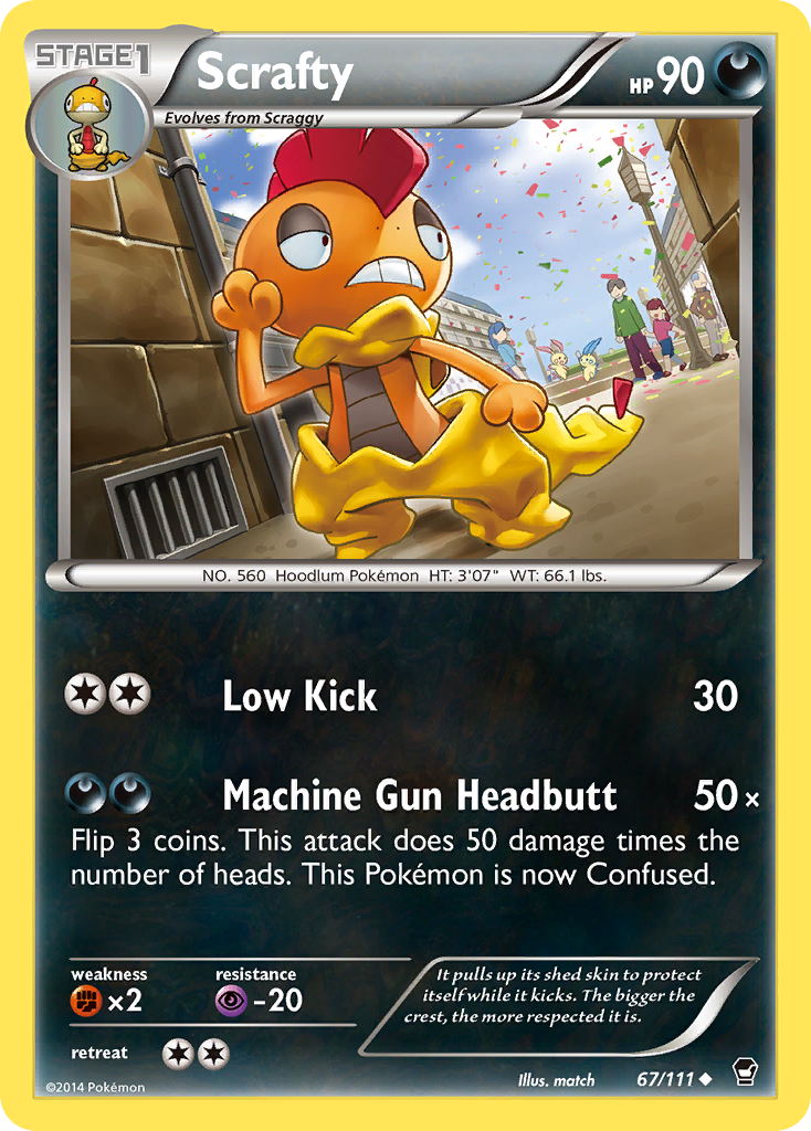 Scrafty (67/111) [XY: Furious Fists] | Arkham Games and Comics