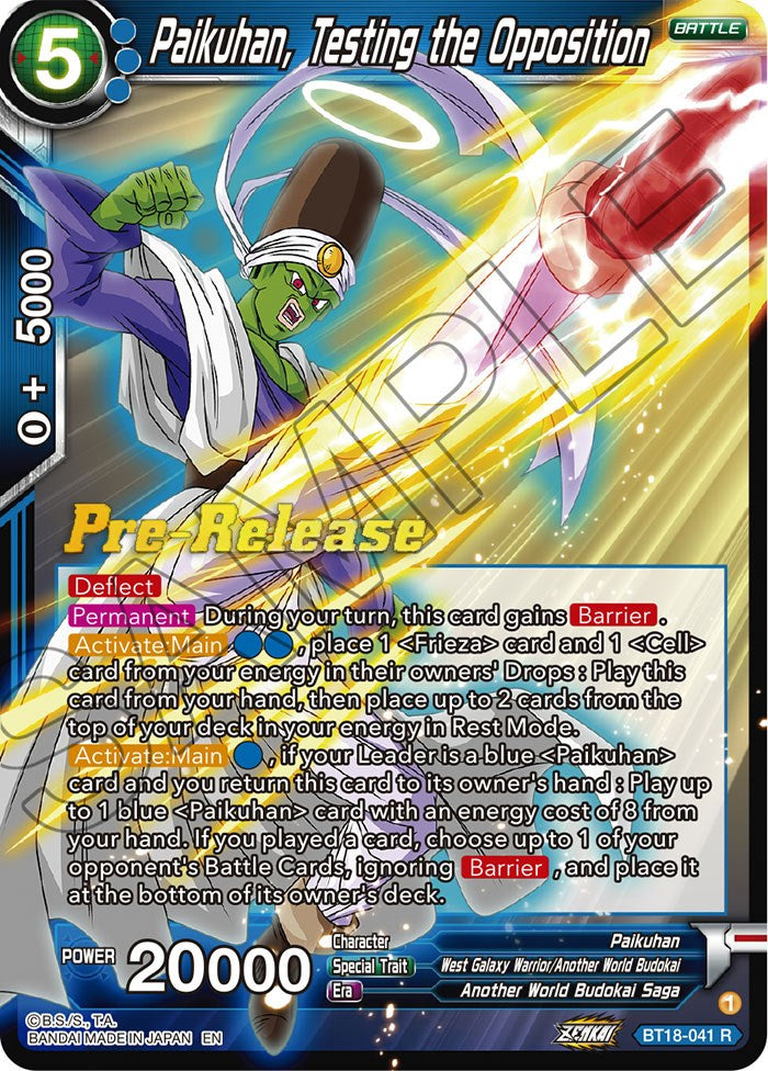 Paikuhan, Testing the Opposition (BT18-041) [Dawn of the Z-Legends Prerelease Promos] | Arkham Games and Comics